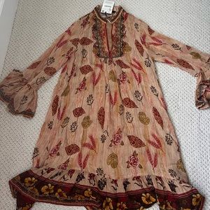 Zara Bohemian Mini Long-sleeved dress -XS